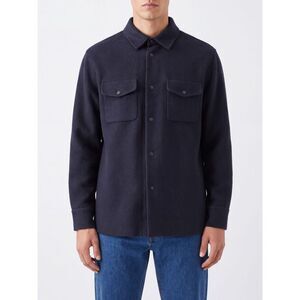 Aspesi Men Aspesi Pure Wool Overshirt With Patch Pockets And Classic Collar